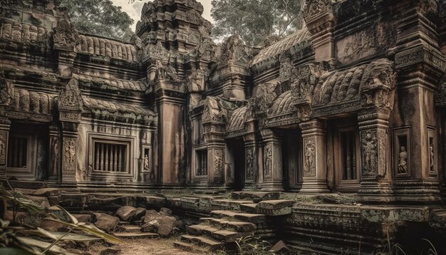 Alte Ruinen von Angkor ein berühmtes Khmer-Denkmal der Spiritualität, das von künstlicher Intelligenz erzeugt wurde