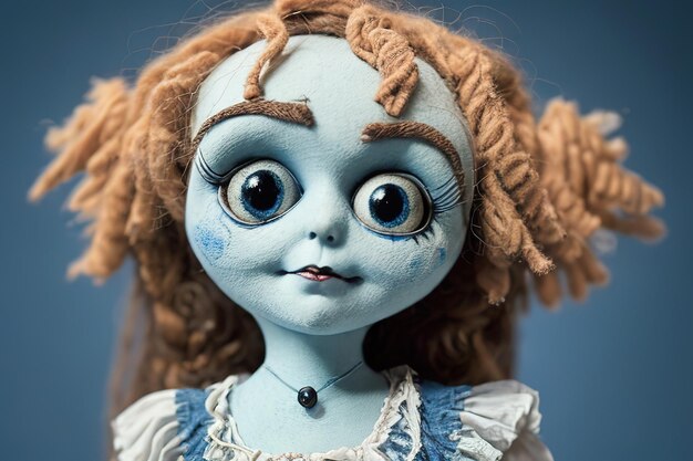 Alte Rumpfpuppe im Stil von Tim Burton Corpse Bride Film warme Farben Aigenerated