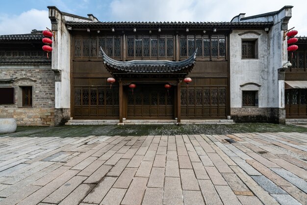 Alte Stadtgebäude und Straßen in Nanjing, China