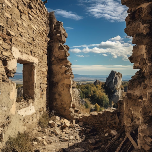 Alte Stadtmauern in einem schlechten Zustand