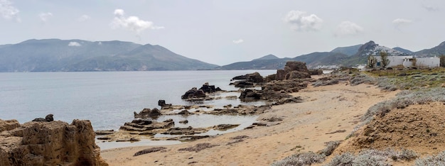 Alte Steinbrüche der Römerzeit der Insel Skyros Griechenland mit Porolithstein und Kalkstein