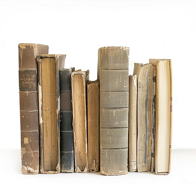 alte Vintage-Bücher auf weißem Hintergrund