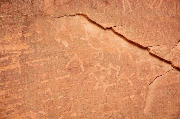 Alte Zeichnungen in der Felsmalerei Wadi Rum Desert Jordan