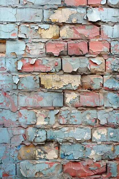 Alte Ziegelsteinmauer mit schälender Farbe