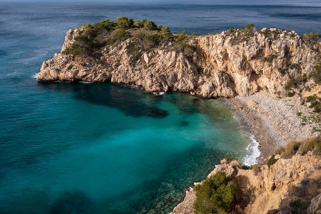 Entre Altea y Calpe la zona de la punta Mascarat con sus playas de aguas turquesas, Altea, Alicante