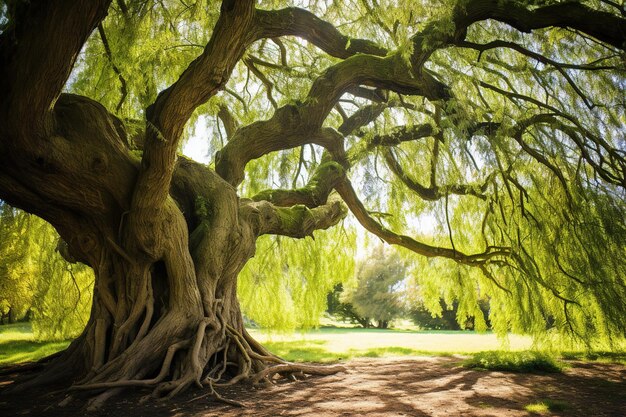 Foto alter baum im park generative ai