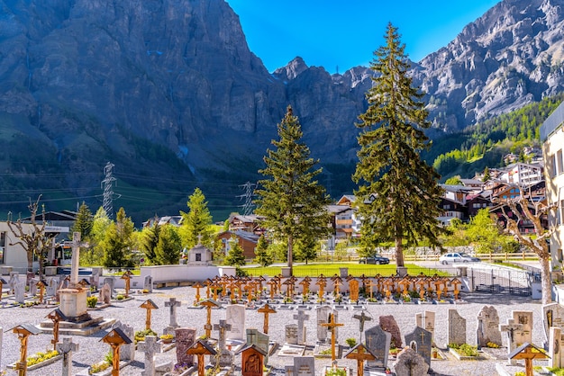 Alter christlicher Friedhof Leukerbad Leuk Visp Wallis Wallis S