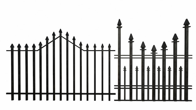 Alter Eisenzaun auf weißem Hintergrund