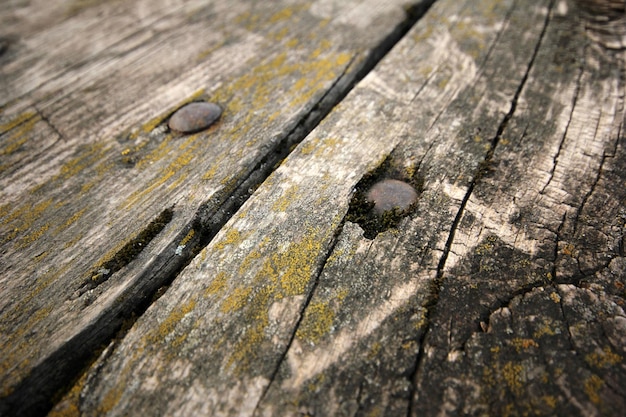 Alter Holztisch im Garten