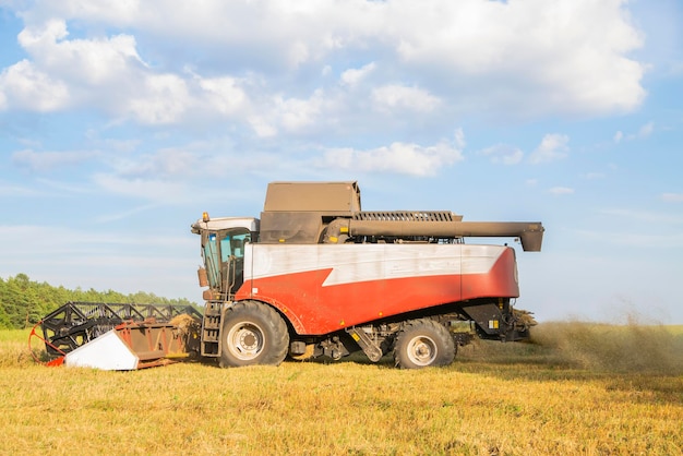 Foto alter mähdrescher erntet vom feld