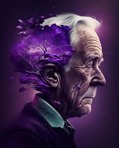 alter Mann Alzheimer abstrakter Geist Großvater