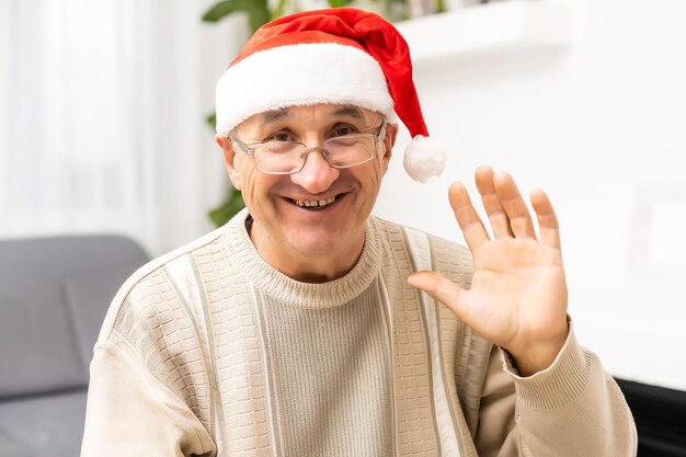 Alter Mann Kopfschuss Weihnachtsfeier.