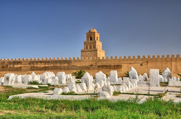 Alter muslimischer Friedhof Große Moschee Kairouan Sahara Desert