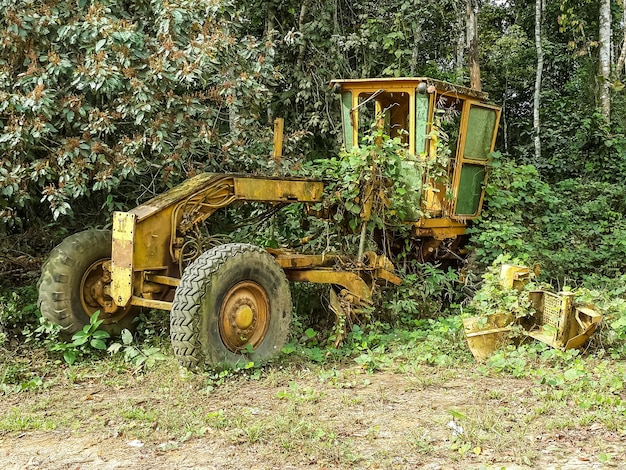 Foto alter verlassener lkw auf dem feld