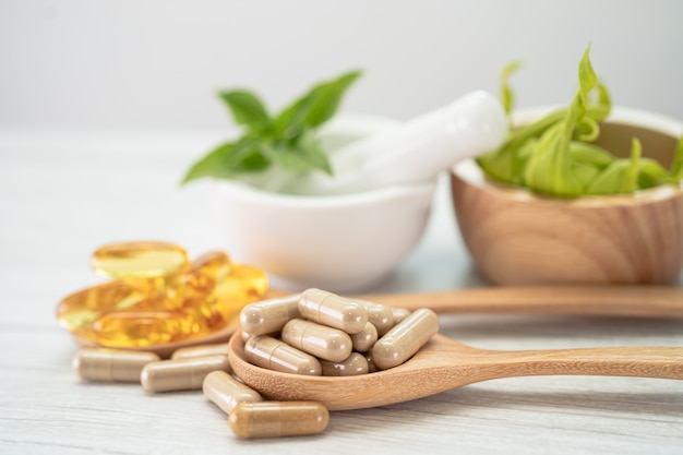 Alternative Medizin pflanzliche Bio-Kapsel mit Vitamin E Omega-3-Fischöl-Mineral-Medikament