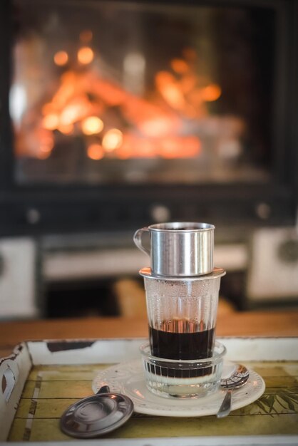 Foto alternativen vietnamesischen kaffee herstellen