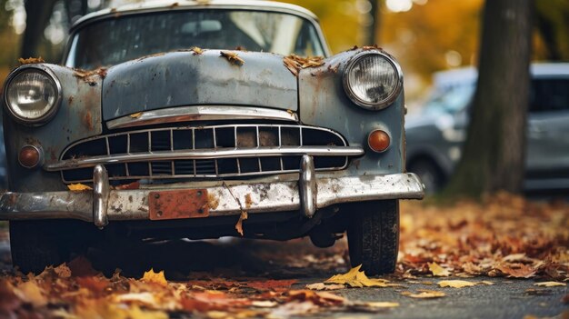 Altes Auto am Straßenrand geparkt