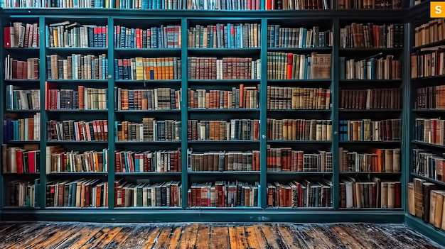 Altes Bücherregal mit vielen Büchern in der Bibliothek in Israel