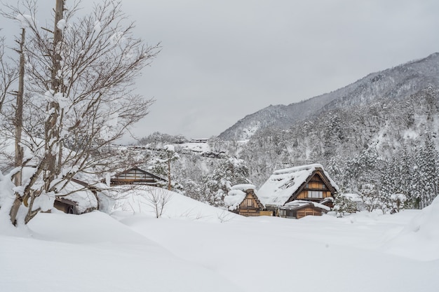 Altes Dorf in Shirakawago in Japan ist eine UNESCO-Welterbestätte.