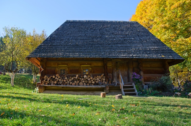 Altes Holzhaus in Hutsulia