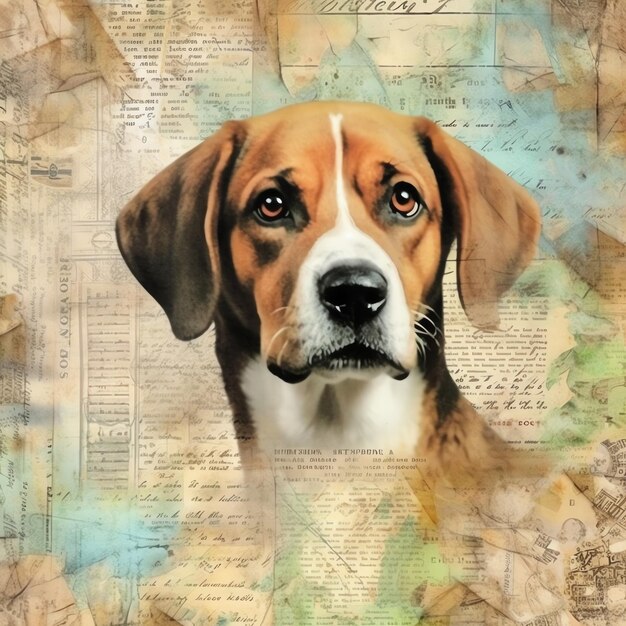 Altes Hundepapier, Vintage-Digitalpapier