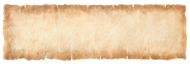 Altes Pergamentpapier Blatt Vintage gealtert oder Textur isoliert auf weißem Hintergrund.
