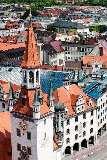 Altes Rathaus und Dächer von München