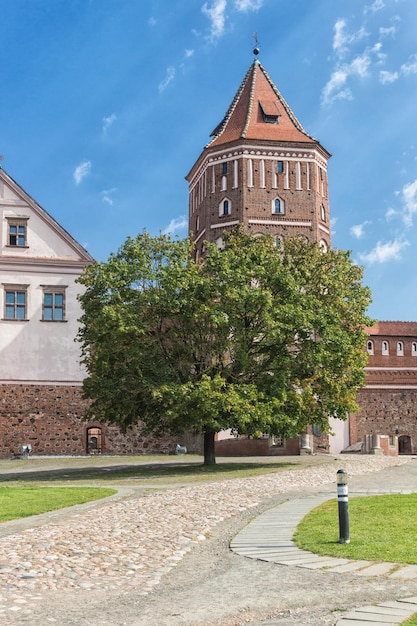 Altes restauriertes Schloss in der Stadt Mir. Weißrussland.