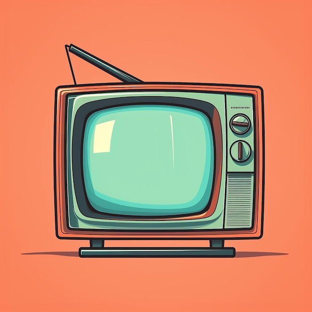 Foto altes unterhaltungsfernsehen altes fernsehen vektorillustration farbe vintage fernsehen unterhaltung med