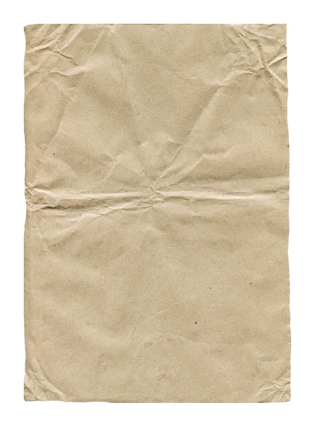 Altes zerknittertes Papier getrennt auf weißem Hintergrund