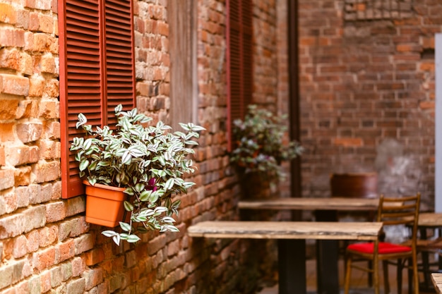 Altmodische Caféterrasse