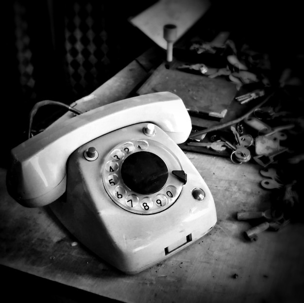 Foto altmodisches telefon