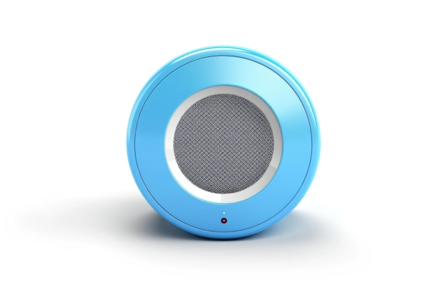 Alto-falante Bluetooth fundo azul branco