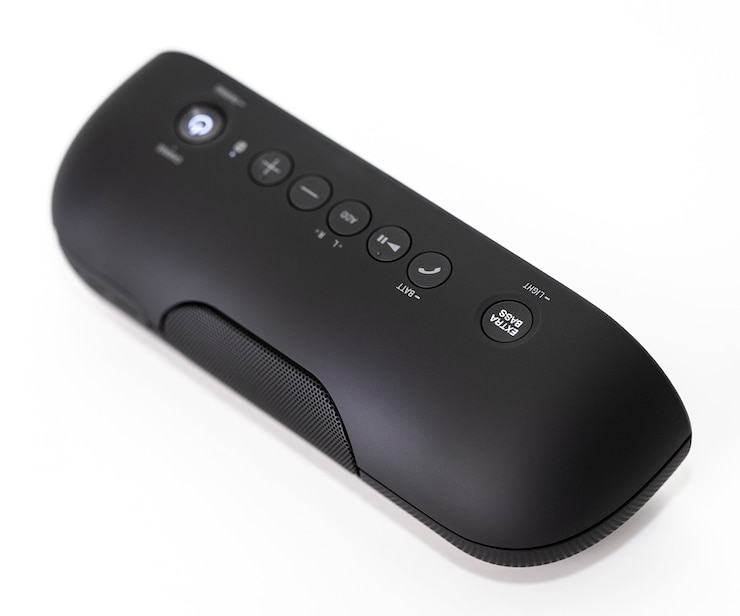 Foto alto-falante bluetooth preto com luzes