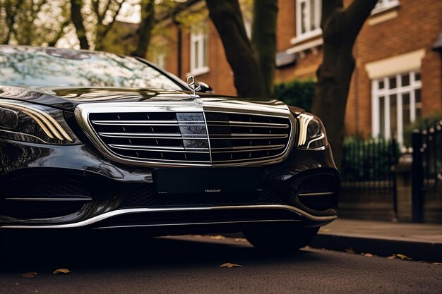 Foto alto luxo simétrico close-up de mercedes preto