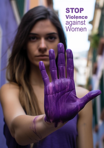 Foto alto a la violencia contra la mujer día internacional para la eliminación de la violencia contra la mujer