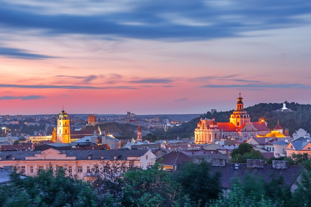 Altstadt bei Sonnenuntergang, Vilnius, Litauen