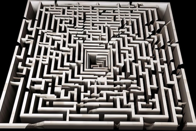 Foto alucinante ilusión óptica de un laberinto en un plano infinito creado con ia generativa