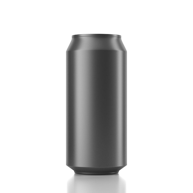 Aluminium can mockup in dunkelgrauer farbe. 3d-rendering