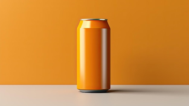 Aluminium-Soda-Dose-Mockup mit minimalem 3D-Rendering im Hintergrund