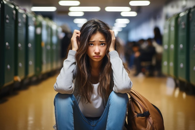 Aluno deprimido na escola Saúde comportamental e mental