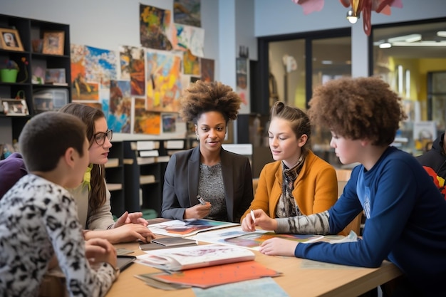 Alunos aprendendo com IA geradora de professores