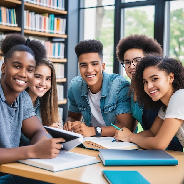 alunos felizes na sala de aula