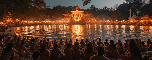 Foto aluva sivarathri noche de culto largo por periyar