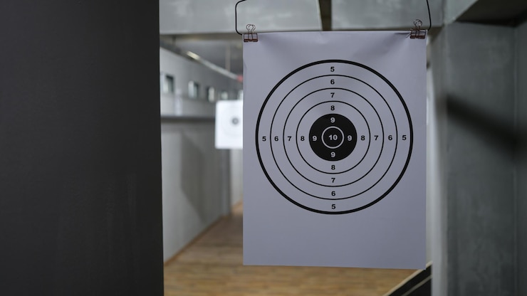 Foto alvo com números para tiro ao alcance do rifle