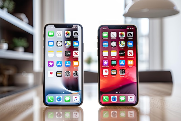 Am 15. Oktober 2019 ist in Krakau-Malopolskie, Polen, eine Frau zu sehen, die ein iPhone 11 Pro vor dem verschwommenen Hintergrund eines Wohnraums hält