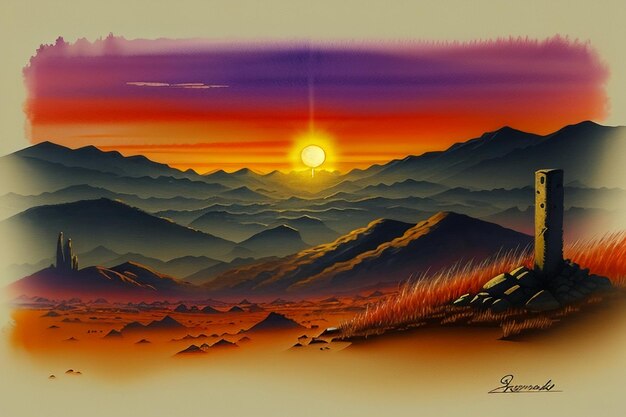 Foto amanecer amanecer anochecer luz del sol naranja en los campos del bosque paisaje fondo de papel tapiz