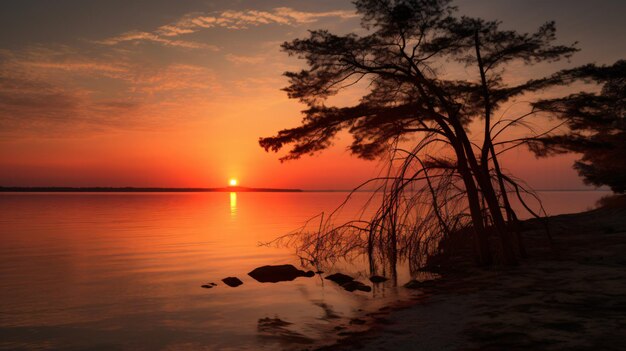 Foto el amanecer de la bahía de chesapeake