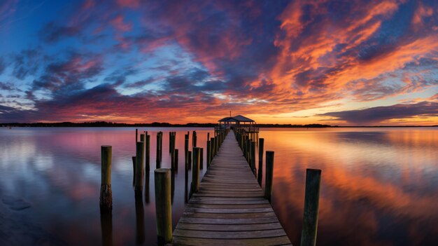 Foto el amanecer de la bahía de chesapeake