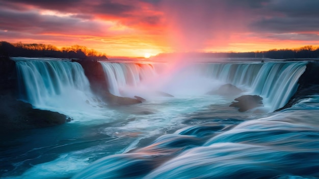 Foto el amanecer de las cataratas del niágara